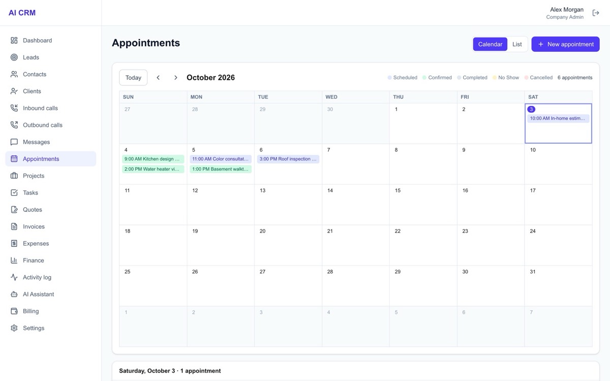 Appointments land in your calendar